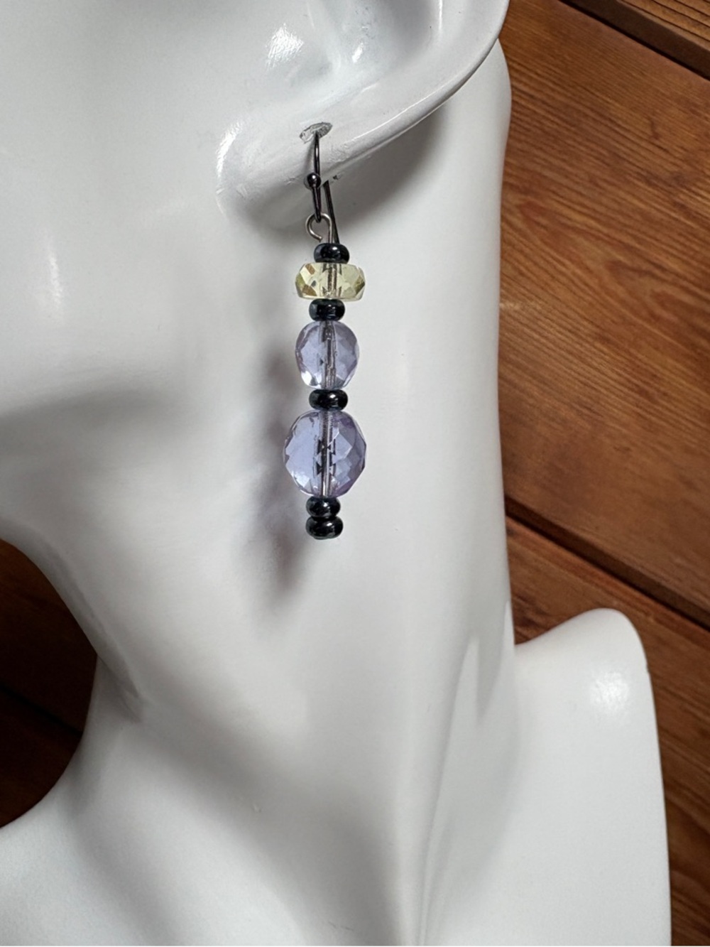 Stylish Purple Beaded Dangle Earrings